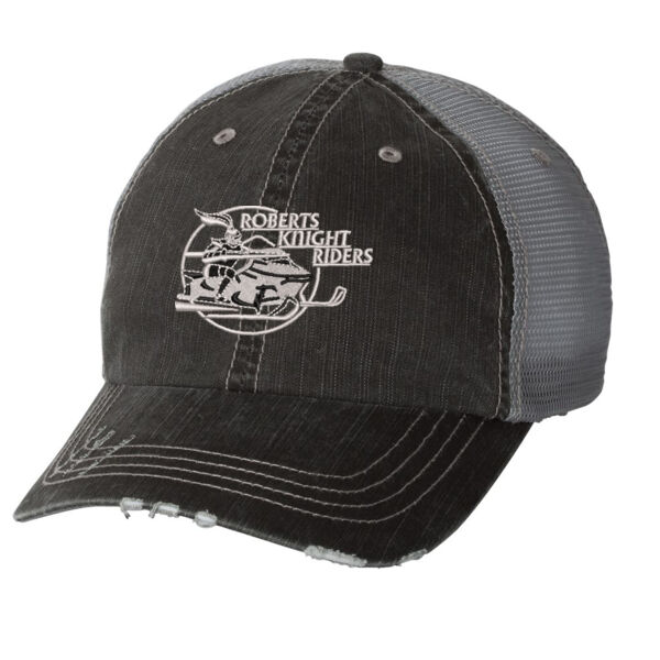 Mega Cap - Herringbone Unstructured Trucker Cap - Embroidered Logo Thumbnail