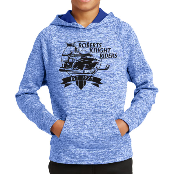 Sport-Tek® Youth PosiCharge® Electric Heather Fleece Hooded Pullover - Printed Logo Thumbnail