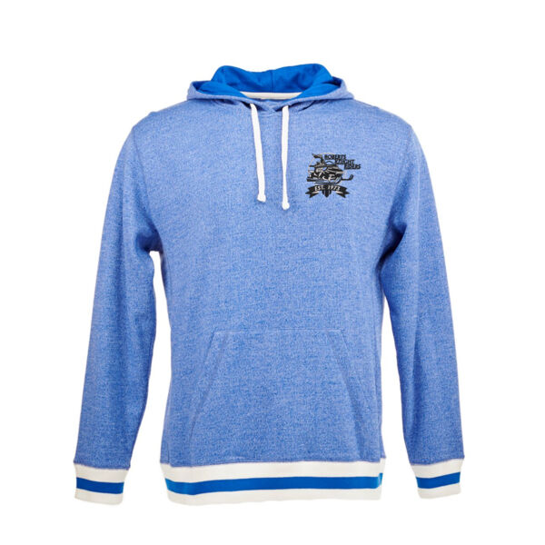 J. America - Peppered Fleece Lapover Hooded Sweatshirt - Embroidered Logo Thumbnail